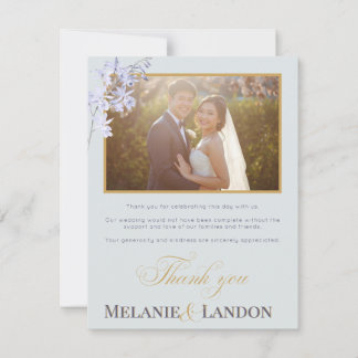 Carte De Remerciements Elegant Violet and Mint Wedding Thank You Card