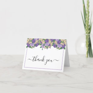 Carte De Remerciements Élégant violet floral   Lace Anniversaire