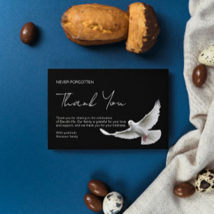 Carte De Remerciements Elégant White Dove Custom Photo Funeral