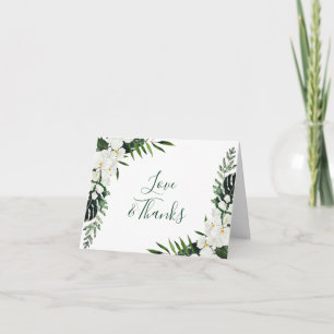 Carte De Remerciements Elegant White Orchids Bohemian Floral Wedding