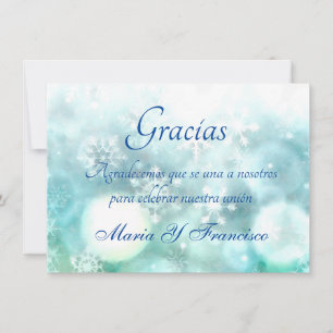 Carte De Remerciements Elegante Acuarela Copo de Nieve Tarjeta de Gracias