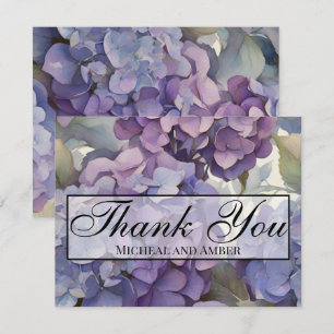 Carte De Remerciements Elégante aquarelle bleu violet poussiéreuse
