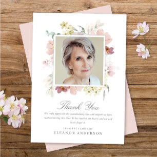 Carte De Remerciements Elégante aquarelle Floral Photo