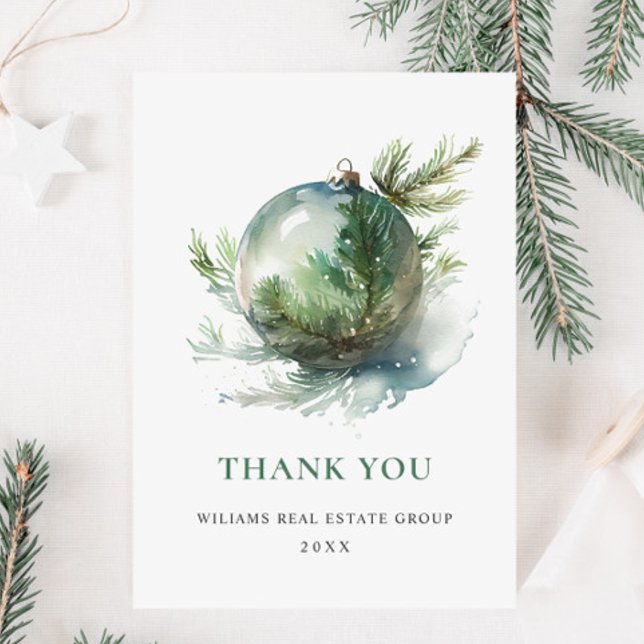 Carte De Remerciements Elégante aquarelle Noël (Créateur téléchargé)