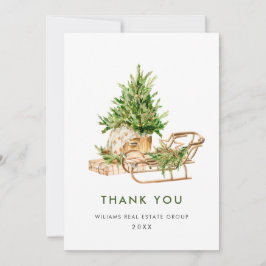 Carte De Remerciements Elégante aquarelle Noël d'entreprise