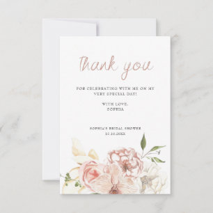 Carte De Remerciements Elégante aquarelle Pastel Floral