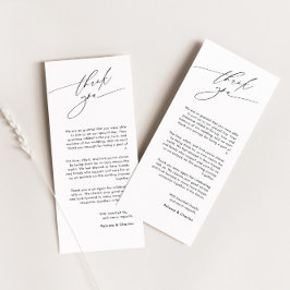 Carte de remerciements Élégante Avec Police De Cal