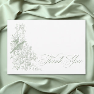 Carte De Remerciements Élégante Baby Shower de style chinois vert avec de