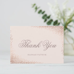 Carte De Remerciements Élégante Baby Shower Rose Gold