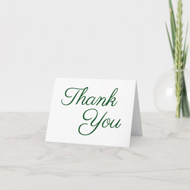 Carte De Remerciements Élégante calligraphie Emerald Green (Devant)