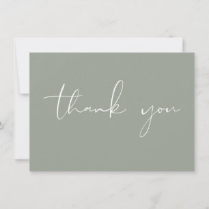 Carte De Remerciements Élégante Calligraphie Moderne Sage Green