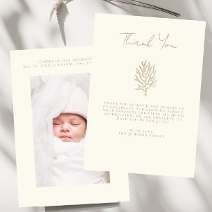 Carte De Remerciements Élégante calligraphie simple Baby Shower photo