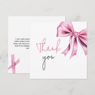 Carte De Remerciements Élégante Coquette Rose Bow Sweet 16 Anniversaire