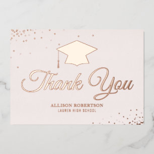 carte de remerciements élégante de graduation