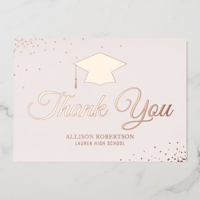 carte de remerciements élégante de graduation (Recto)