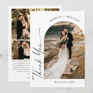 Carte De Remerciements Élégante écriture minimaliste Mariage 5 photo