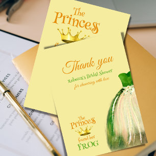 Carte De Remerciements Elégante Fairytale Princess Frog Fête des mariées