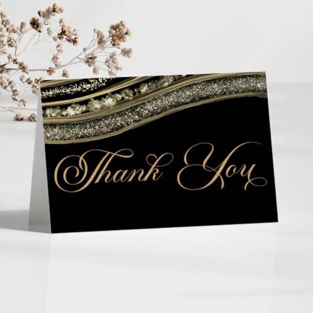 Carte De Remerciements Élégante fête d'anniversaire de mariage en agate n (Créateur téléchargé)