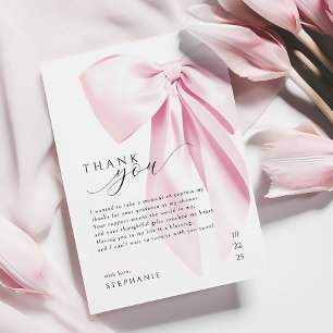 Carte De Remerciements Élégante Fête des mariées de cabot rose