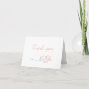 Carte De Remerciements Elégante Fête des mariées Fleur sauvage aquarelle