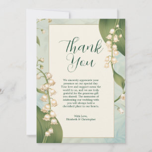 Carte De Remerciements Elégante Lily de la vallée Mariage floral