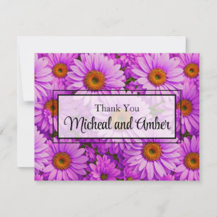 Carte De Remerciements Élégante marguerite florale magenta rose foncé