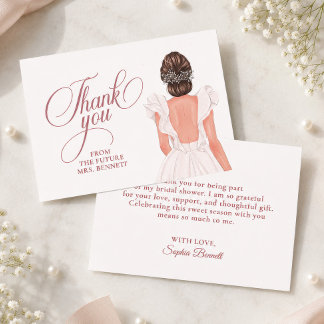 Carte De Remerciements Élégante Mariée Baby Shower