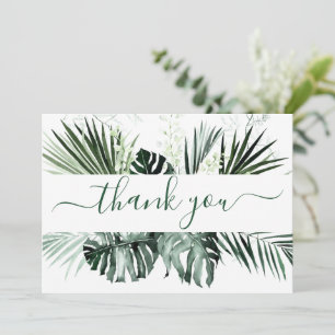 Carte De Remerciements Elégante Orchidées Blanches Mariage bohème Floral
