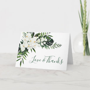Carte De Remerciements Elégante Orchidées Blanches Mariage floral bohème