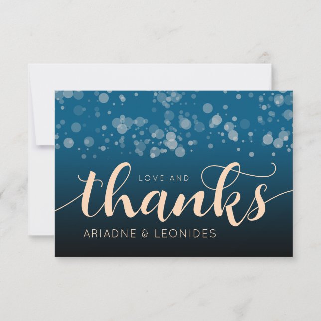Carte De Remerciements Élégante Pêche Océanique Bleu Mariage Amour et Mer (Devant)