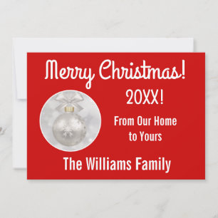 Carte De Remerciements Elégante Personnaliser de Noël Ornament Blanc