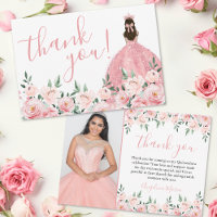 Élégante Photo de Quinceañera aux Fleurs Roses