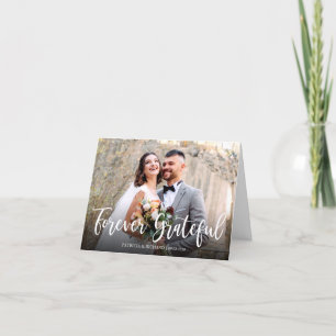 Carte De Remerciements Élégante Photo de Remerciement de Mariage Éternell