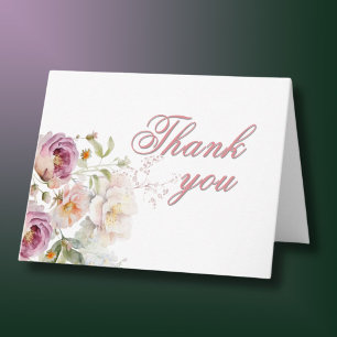 Carte De Remerciements Elégante Photo Florale Chaque année Anniversaire