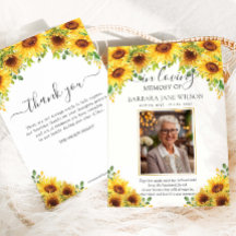 Élégante Photo Florale de Tournesol Mémorial Funér
