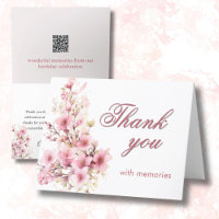 Élégante photo florale Lien QR Chaque année Annive