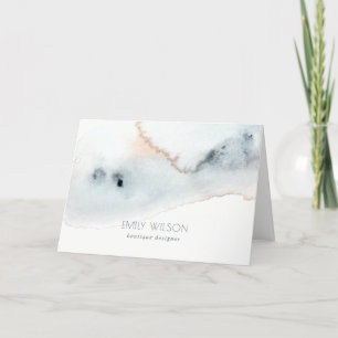 Carte De Remerciements Elégante plage d'aquarelle bleu Aquarelle Aquarell