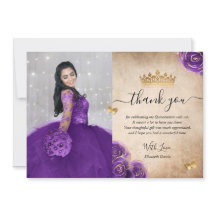 Élégante Quinceañera Photo Anniversaire Violet et 