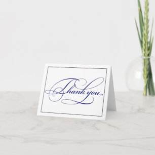 Carte De Remerciements Elégante Royal Blue Script Thank You Note Card