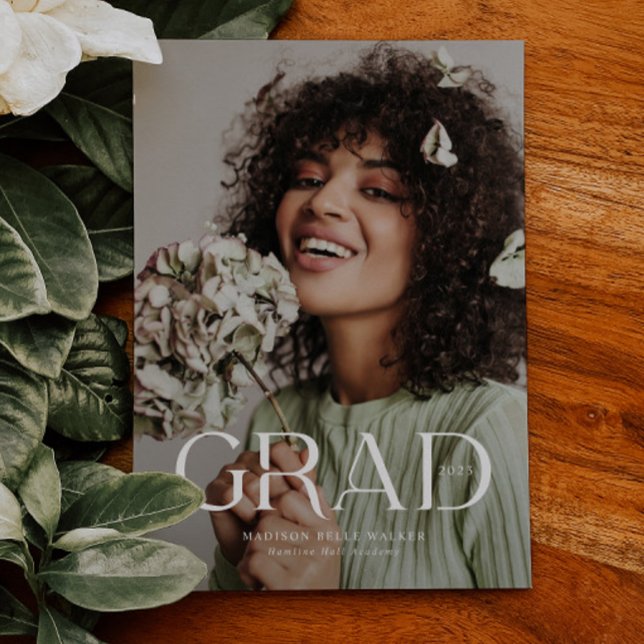 Carte De Remerciements Élégante superposition du texte de la Grad Grad Fa (Créateur téléchargé)