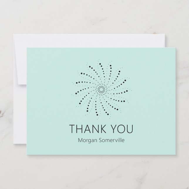 Carte De Remerciements Elégante Turquoise Abstraite Fleur moderne (Devant)