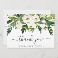 Élégante verdure Affaires Blanc Floral