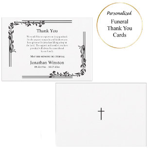 Carte De Remerciements Élégante vigne noire Fleur Vigne Orthodoxe