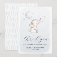 Elephant Stars Lune Dusty Blue Boy Baby shower