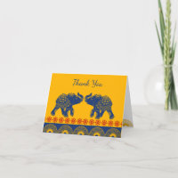 Eléphants à thème indiens en Mariage bleu royal