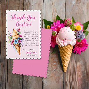 Carte De Remerciements Elle a été ramassée Mariage en glace Bridal Shower