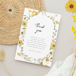 Carte De Remerciements Elle a trouvé sa Fête des mariées florale jaune mi