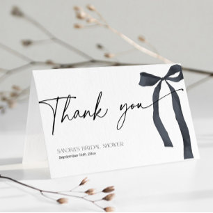 Carte De Remerciements Elle noue la Fête des mariées Goth Black Bow