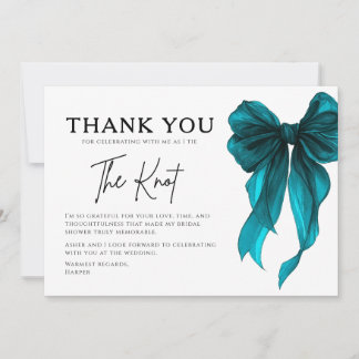 Carte De Remerciements Elle Noue Le Nœud Mariage Sous Forme De Cérémonie 