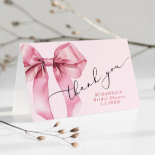 Carte De Remerciements Elle noue le nœud Rose Pink Mariage 